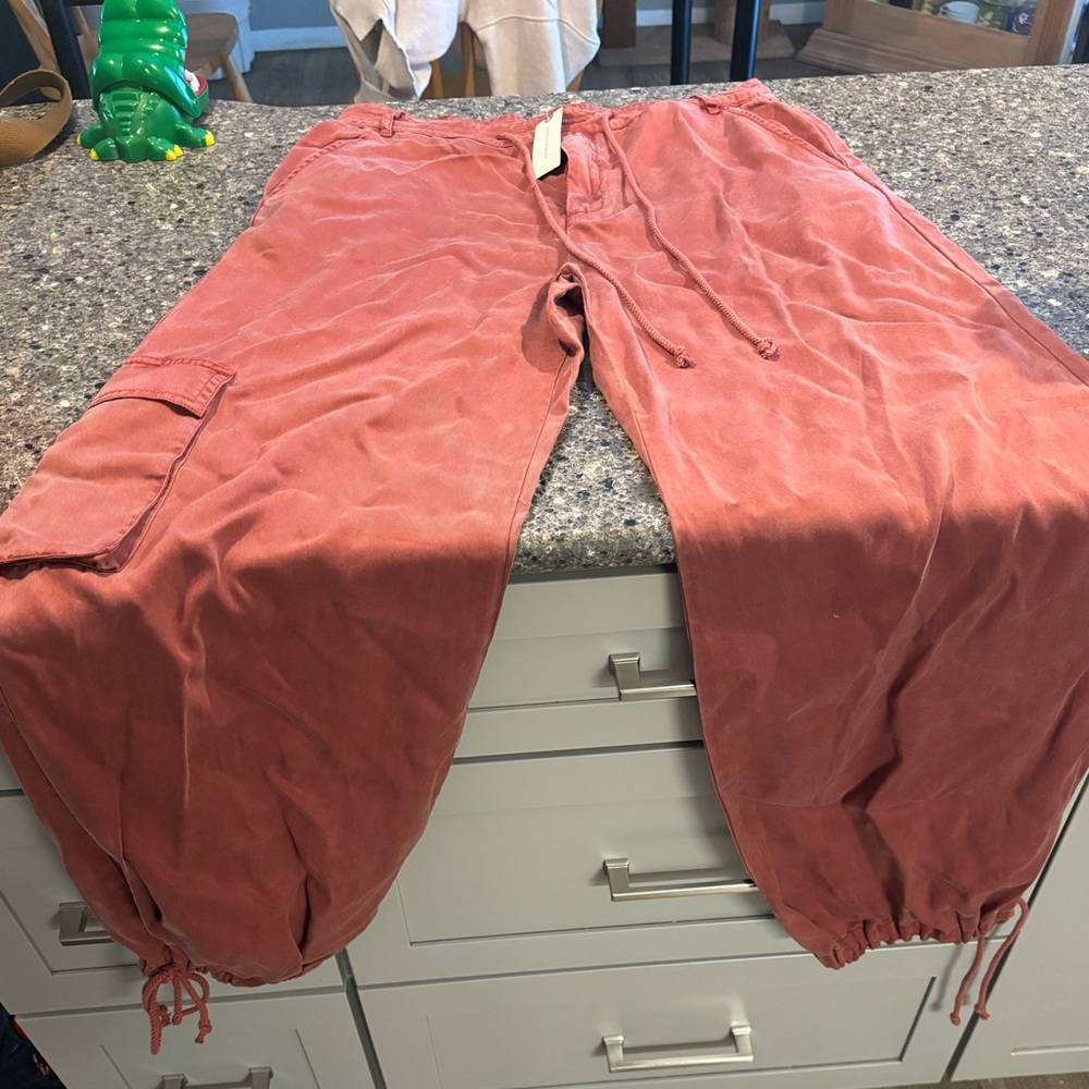 Anthropologie burnt orange tie jogger pant. New with tags